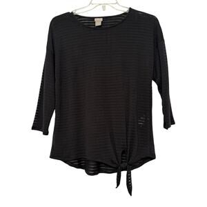 Chico's Black Tie-Waist Top, Size 0